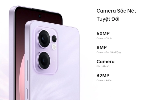 OPPO Reno13 F với camera 50MP, chụp ảnh sắc nét trong mọi điều kiện.